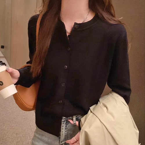 DHH-E87  여성 클래식 라운드넥 심플 가디건